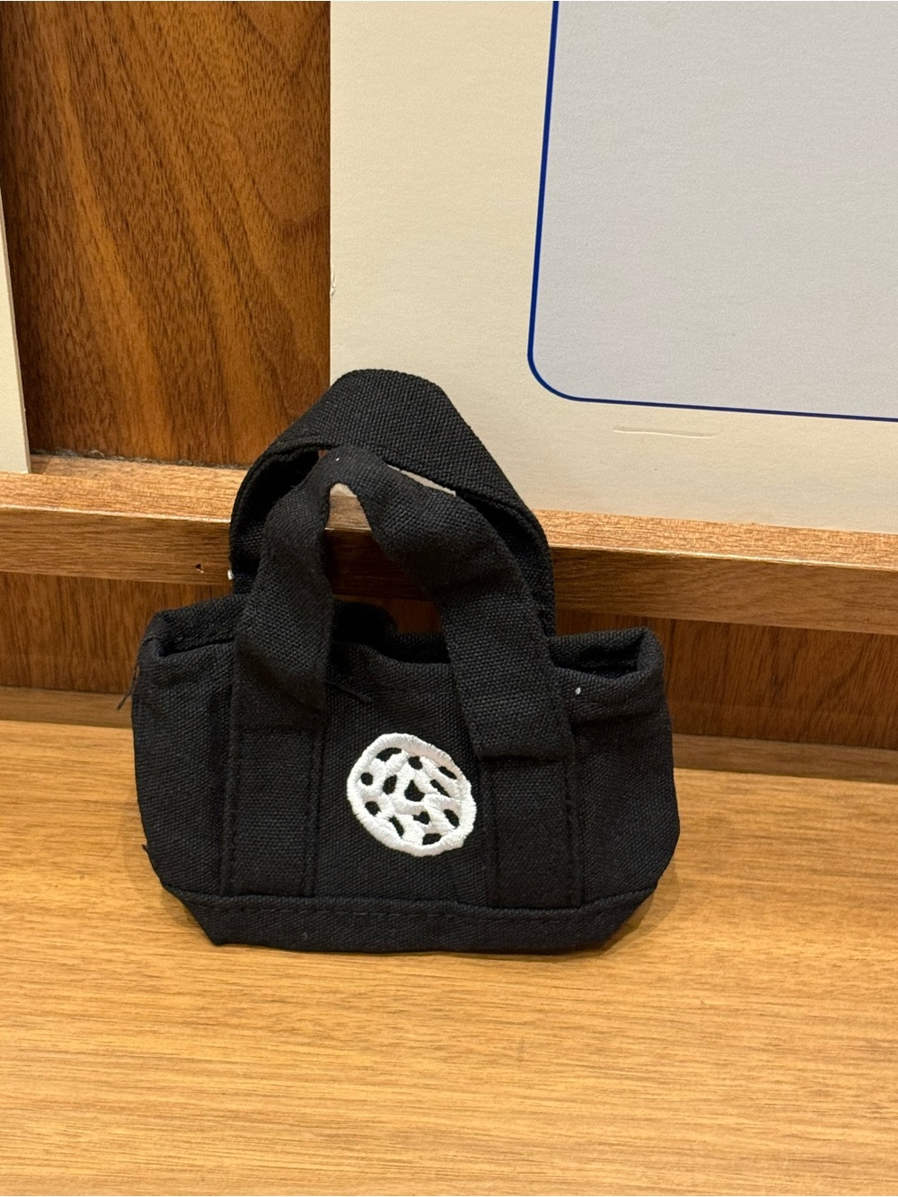 Levain Black Mini Canvas Tote with White Embroidered Detail